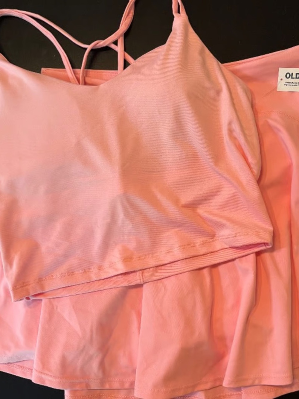 Pink Old Navy Athletic Set - Skort and Longline Sports Bra Top NWT